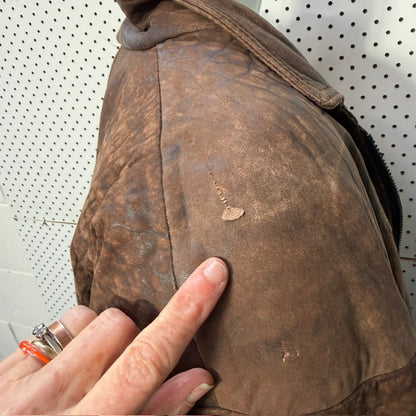 1990s vintage / CLASSIC SKINS / brown leather bomber / m / made in nz (3918464810332453507)