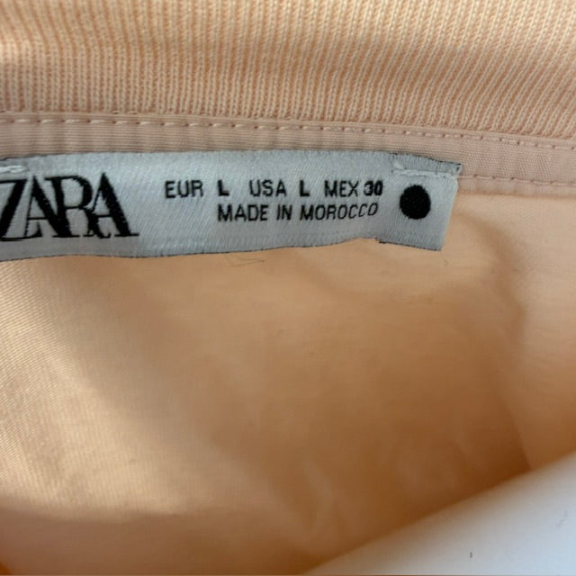 ZARA / shoulder pad crop in peach / L (3918464848038320808)