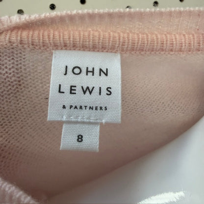 JOHN LEWIS / luxuriously soft cashmere crew neck jumper in baby pink / s (3918464925036089739)