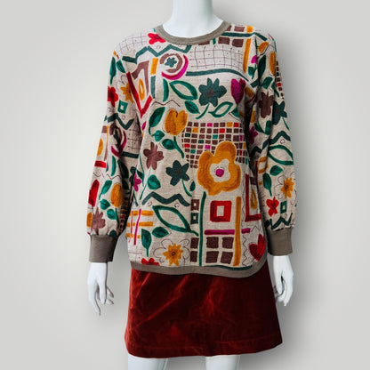 1990s vintage / hand painted / sweatshirt / s (3918466233001951505)
