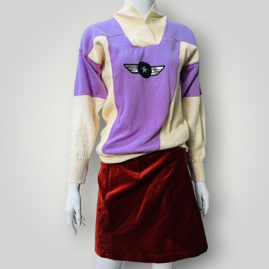 1980s vintage / AUBYN / knit top with patterns / made in nz / s (3918466241300742562)