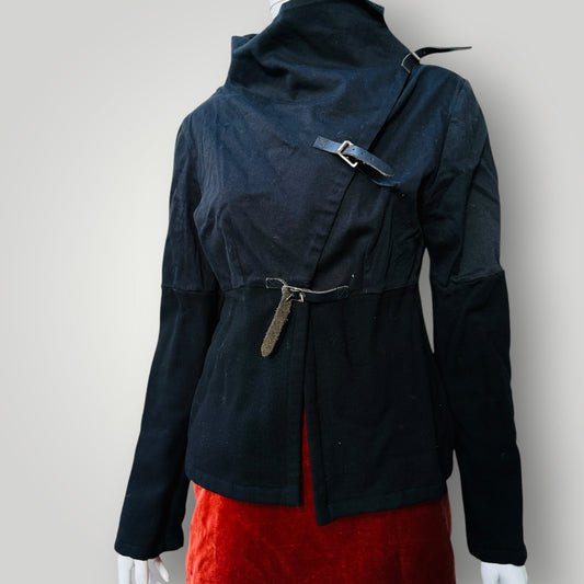 2000s nz vintage / PLUSH / funnel neck wool jacket / m (3918466245328100399)