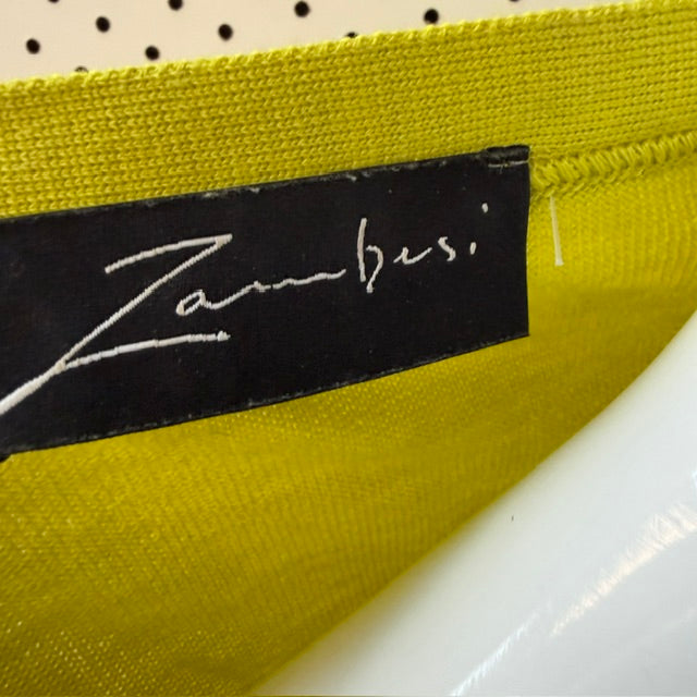 ZAMBESI / 'bobble cardi' / chartreuse merino / S (3918975118515075967)