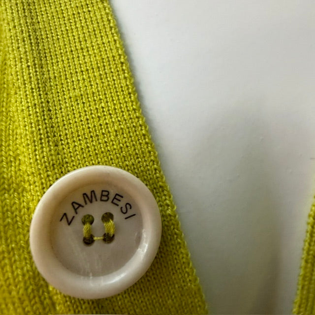 ZAMBESI / 'bobble cardi' / chartreuse merino / S (3918975122944712738)