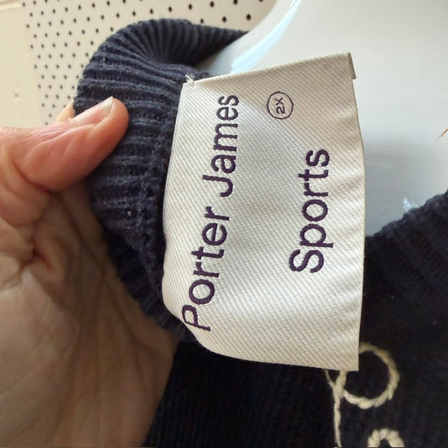 PORTER JAMES SPORTS / navy ribbed knit / XXL (3918975149366904802)