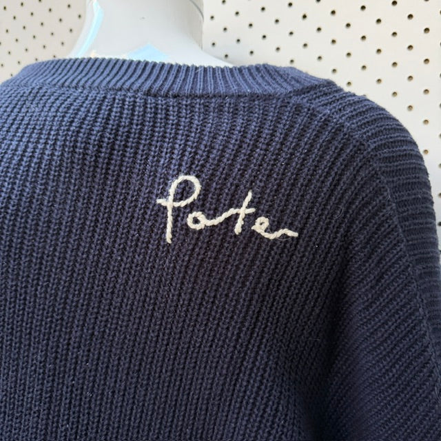 PORTER JAMES SPORTS / navy ribbed knit / XXL (3918975150255597110)