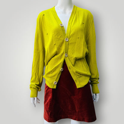 ZAMBESI / 'bobble cardi' / chartreuse merino / S (3918975308136035382)