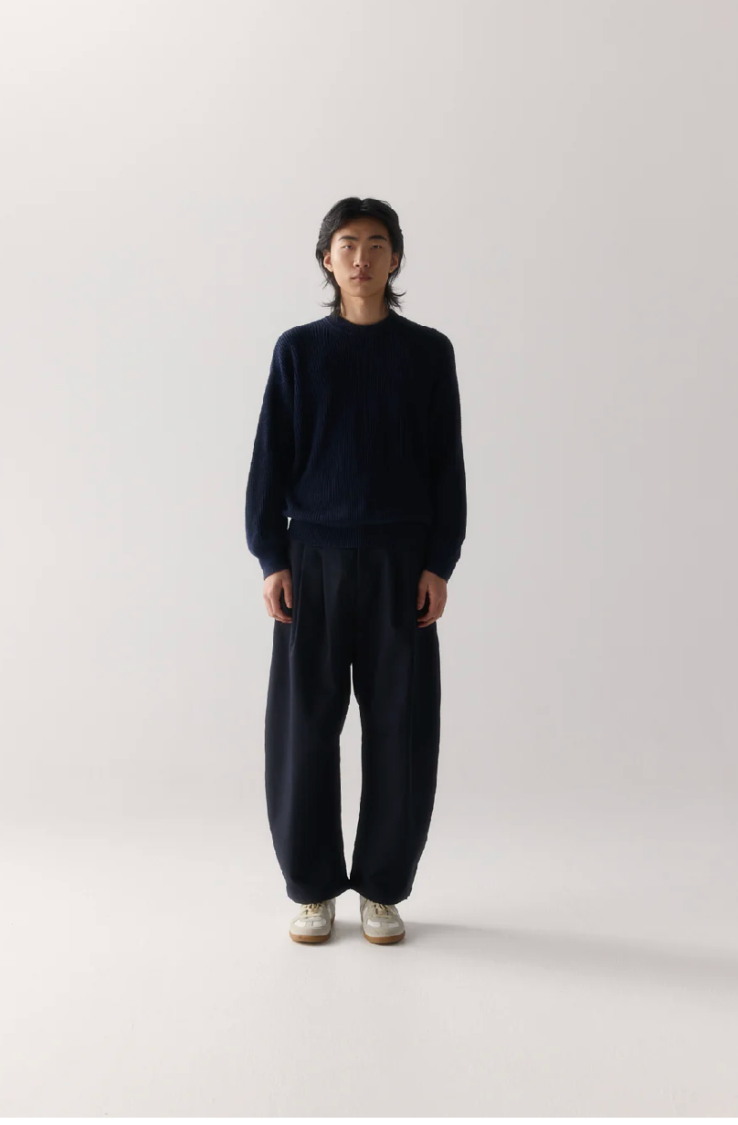 PORTER JAMES SPORTS / navy ribbed knit / XXL (3918999049163184302)