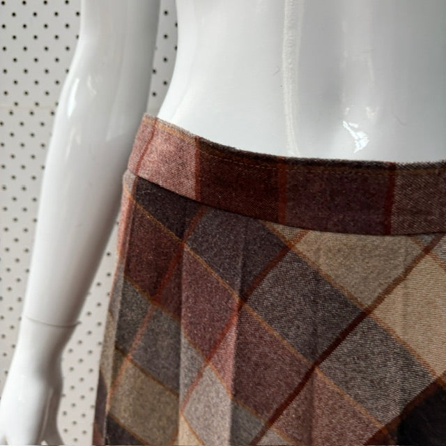 1960s nz vintage / YOUTHCRAFT / tweed pleat wool skirt / s (3919062616156318204)