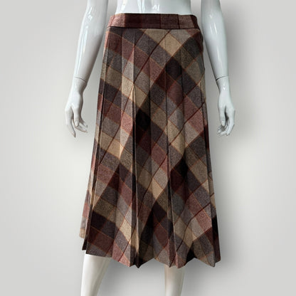 1960s nz vintage / YOUTHCRAFT / tweed pleat wool skirt / s (3919062741782333567)