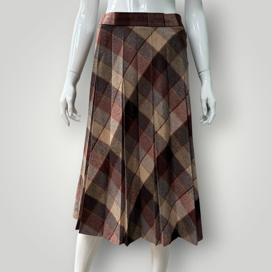 1960s nz vintage / YOUTHCRAFT / tweed pleat wool skirt / s (3919062741782333567)