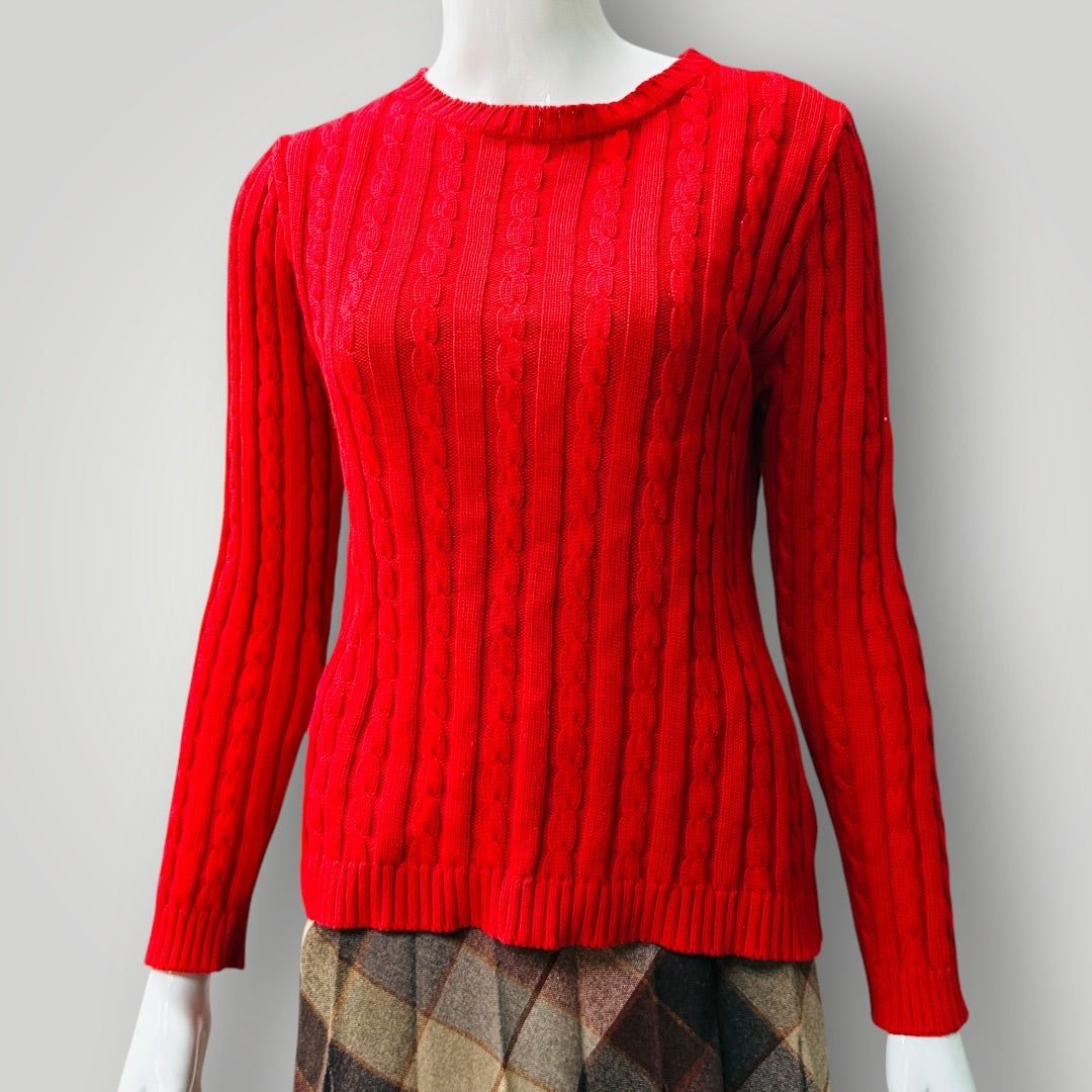 TWENTY SEVEN NAMES / red ribbed jumper in cotton / s (3919062762740860345)
