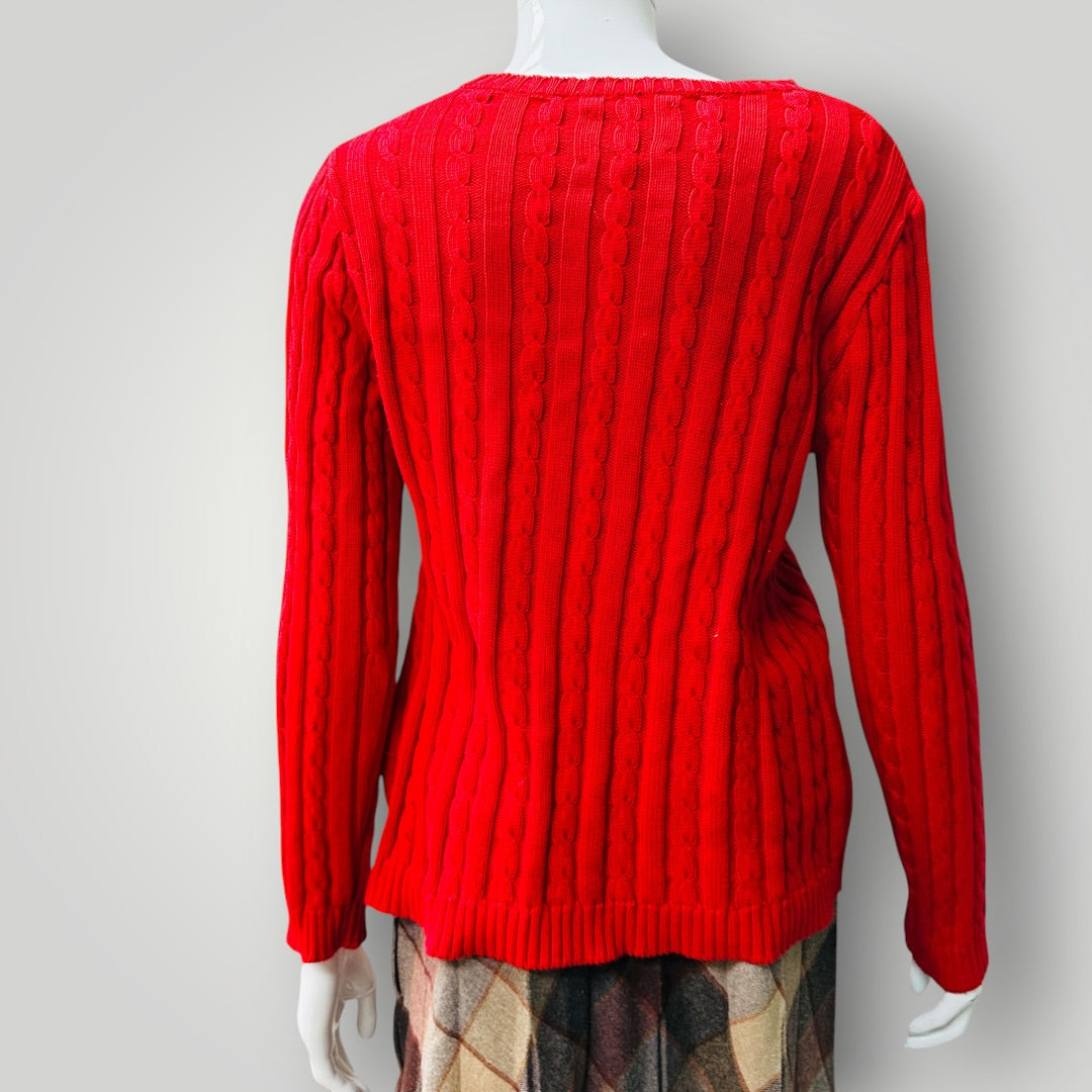 TWENTY SEVEN NAMES / red ribbed jumper in cotton / s (3919062764372489102)