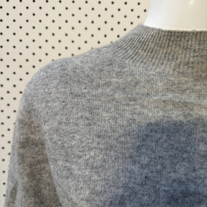100% superfine merino wool / 3/4 sleeve knit / grey / L (3919247217591488057)