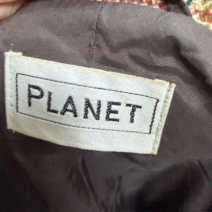 1990s vintage / PLANET / silk wool gen plaid coat / 12 (3919247248050232869)
