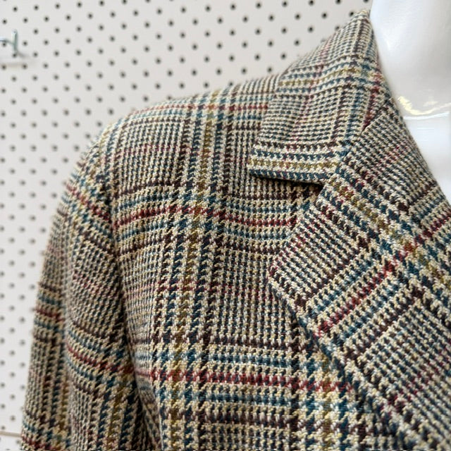1990s vintage / PLANET / silk wool gen plaid coat / 12 (3919247251451194044)
