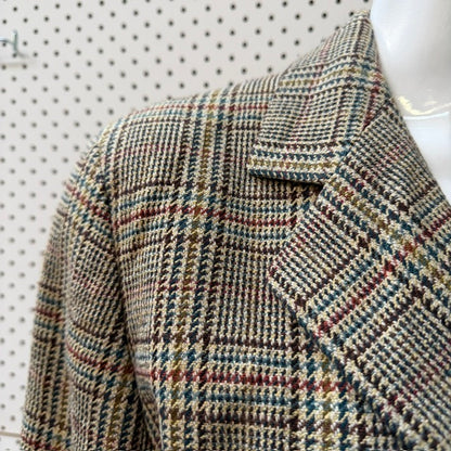 1990s vintage / PLANET / silk wool gen plaid coat / 12 (3919247251451194044)