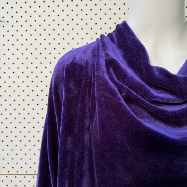 1980s nz vintage / DAVID CARMODY / purple velvet oversized top / L (3919247276827515099)