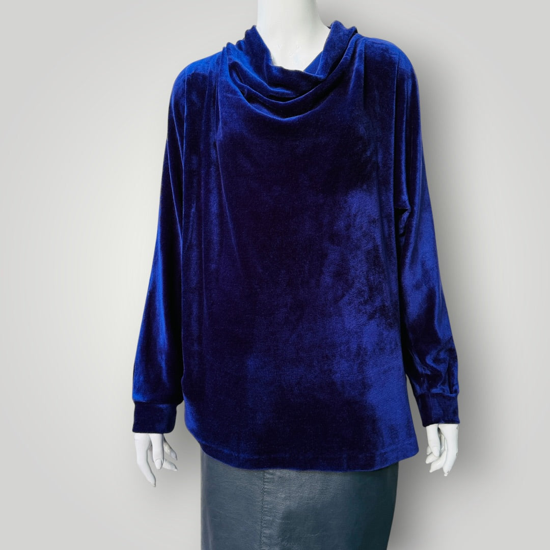 1980s nz vintage / DAVID CARMODY / purple velvet oversized top / L (3919247844221367825)
