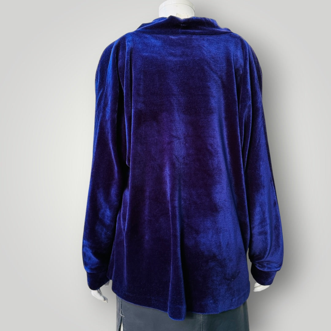1980s nz vintage / DAVID CARMODY / purple velvet oversized top / L (3919247846118636209)