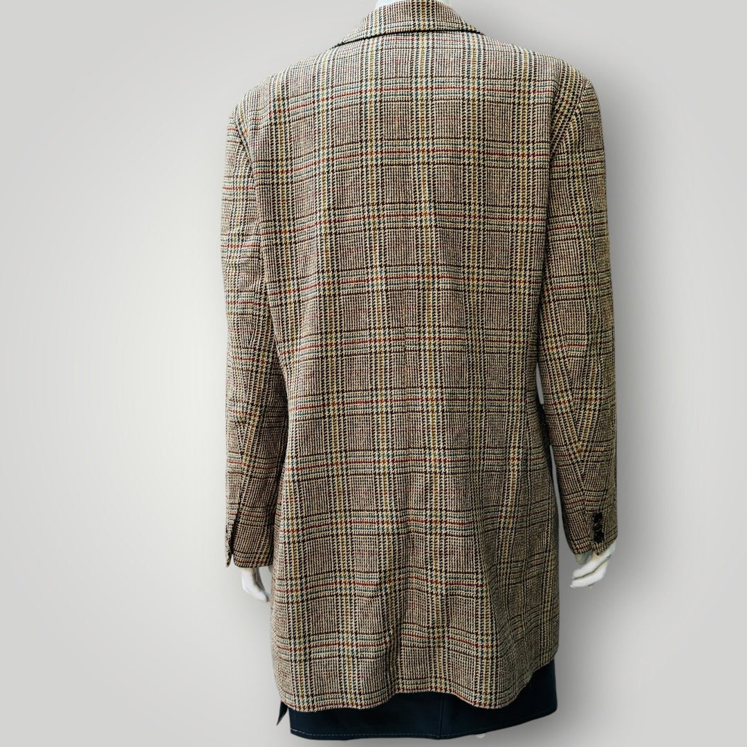 1990s vintage / PLANET / silk wool gen plaid coat / 12 (3919247863416939628)