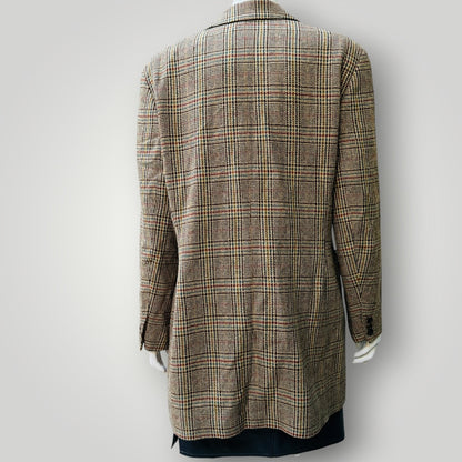 1990s vintage / PLANET / silk wool gen plaid coat / 12 (3919247863416939628)