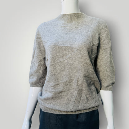 100% superfine merino wool / 3/4 sleeve knit / grey / L (3919247873720000039)