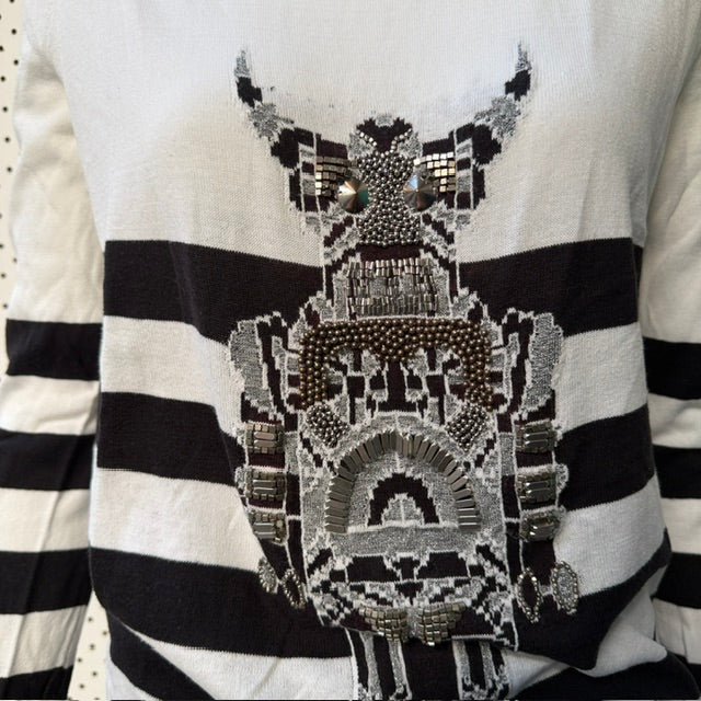 SASS + BIDE / striped top with metal robot / s (3919490340511129463)