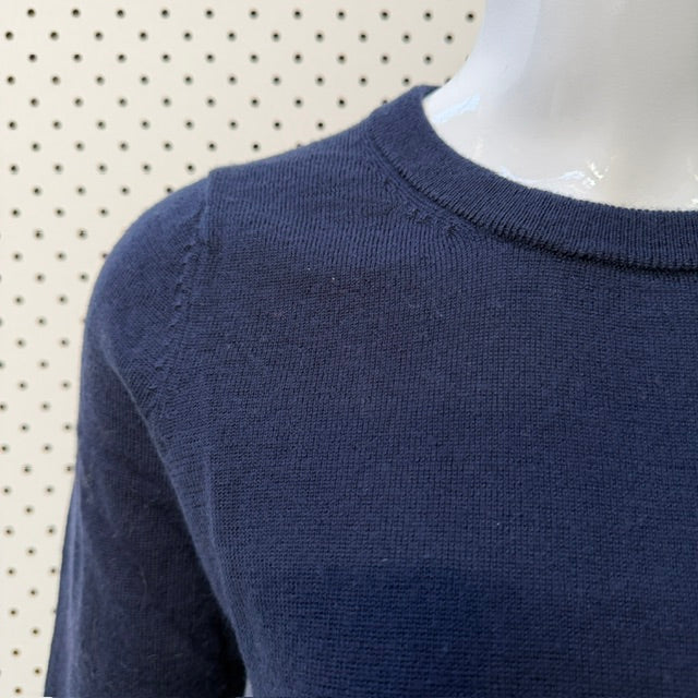 BODEN / navy blue wool knit with white edges / s (3919490349541819607)