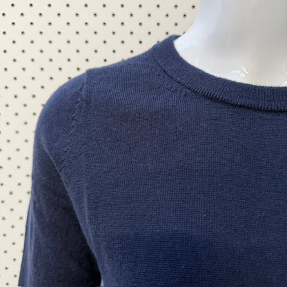 BODEN / navy blue wool knit with white edges / s (3919490349541819607)