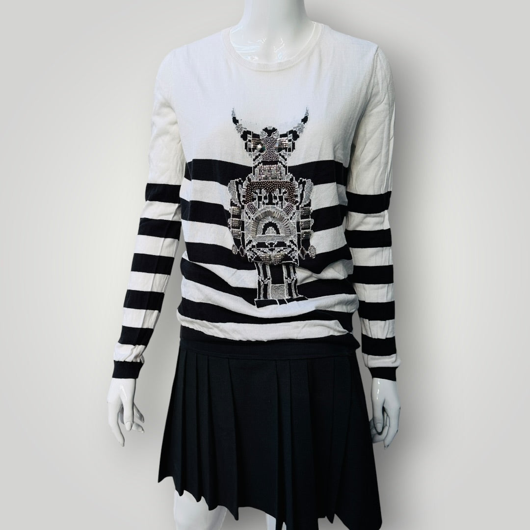 SASS + BIDE / striped top with metal robot / s (3919490753420589514)