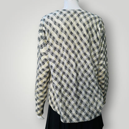 SASS BIDE / black white gold geometric top / s (3919490767099134261)