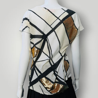 SASS + BIDE / geometric top with sequins / s (3919490788372985825)