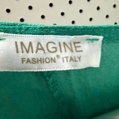 IMAGINE / green linen maxi dress / made in italy / one size (3919577400105127233)