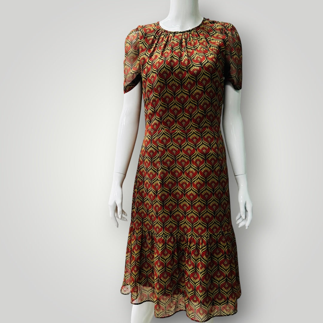 2000s nz vintage / HELEN CHERRY / silk dress / s (3919579028915006138)