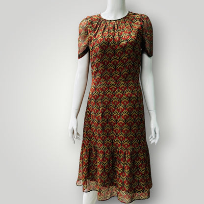 2000s nz vintage / HELEN CHERRY / silk dress / s (3919579028915006138)