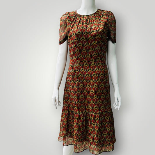 2000s nz vintage / HELEN CHERRY / silk dress / s (3919579028915006138)