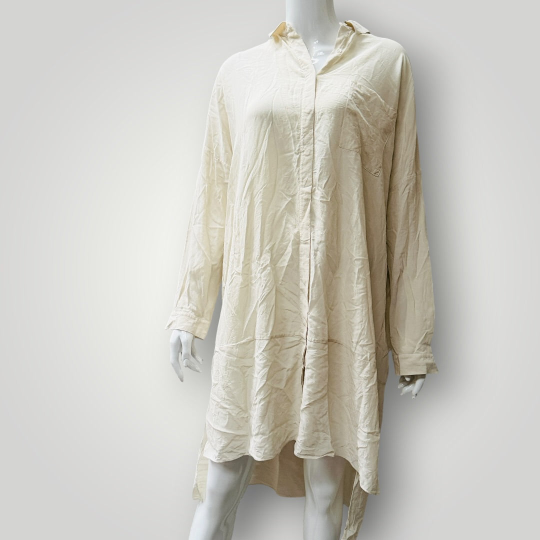 JAEGER / silk shirt dress / 14 (3919579047344135966)