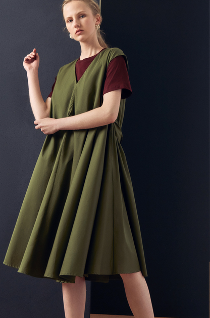 KOWTOW / notebook dress / moss green / m (3919585052662547527)