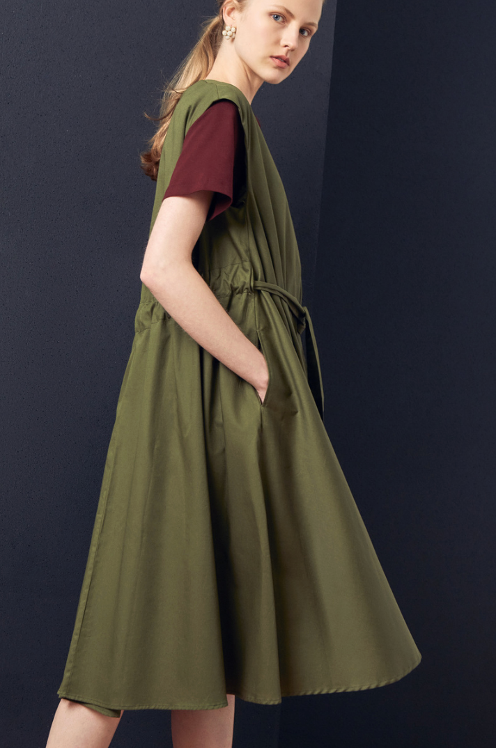 KOWTOW / notebook dress / moss green / m (3919585059403432843)