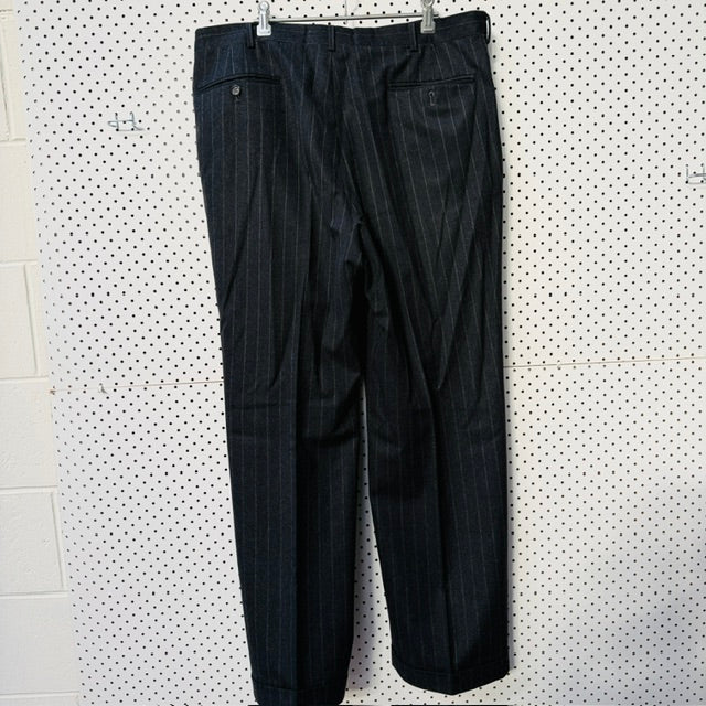 GIEVES + HAWKES / wool suit / grey pinstripes / L (3919662955106505461)