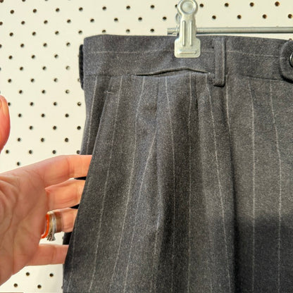 GIEVES + HAWKES / wool suit / grey pinstripes / L (3919662956731073627)