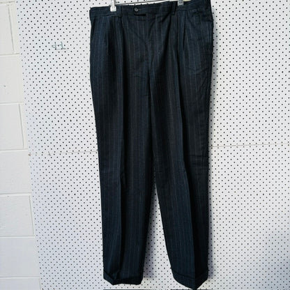 GIEVES + HAWKES / wool suit / grey pinstripes / L (3919662958491035664)