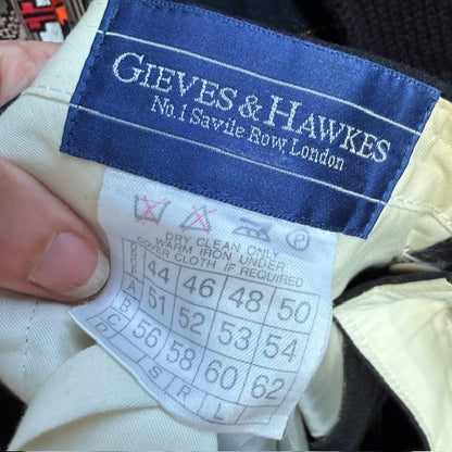 GIEVES + HAWKES / wool suit / grey pinstripes / L (3919662960430422830)