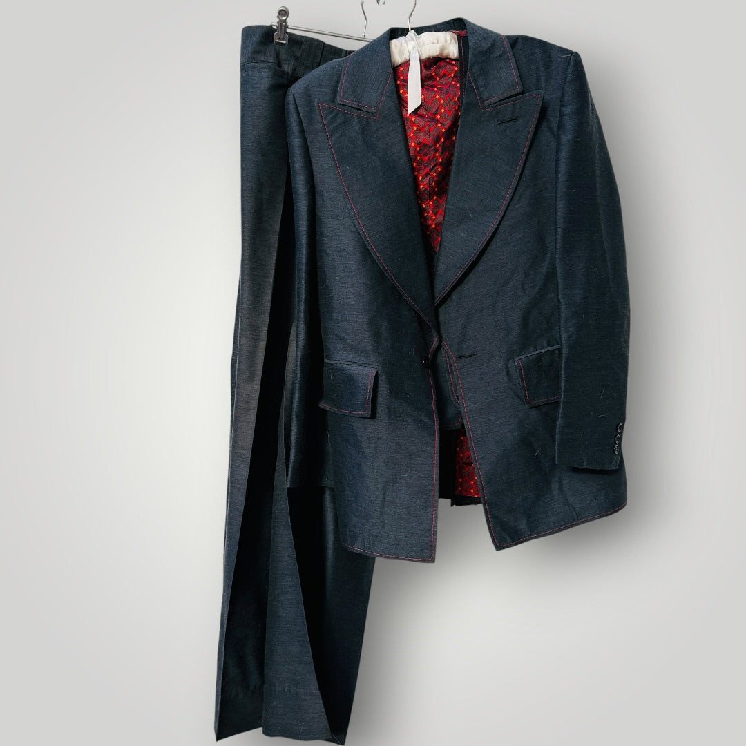1960s or 1970s nz vintage / His Lordships / flamboyant 3 piece wool suit / S (3919664916101461842)