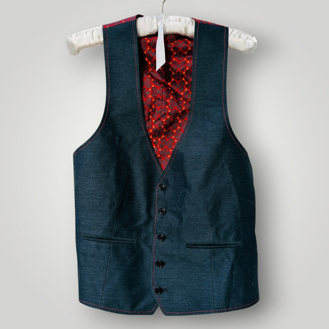 1960s or 1970s nz vintage / His Lordships / flamboyant 3 piece wool suit / S (3919664922429843418)