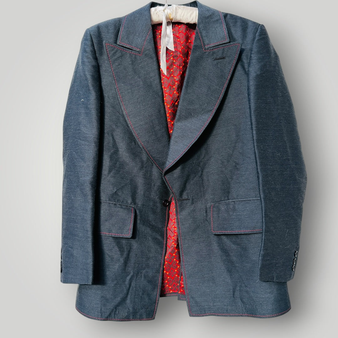 1960s or 1970s nz vintage / His Lordships / flamboyant 3 piece wool suit / S (3919664927013534031)