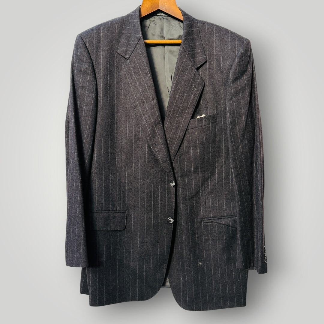 GIEVES + HAWKES / wool suit / grey pinstripes / L (3919664944030372343)