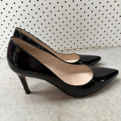 LK BENNETT / 'floret' stilettos / black patent leather / 38 (3919745892585945791)