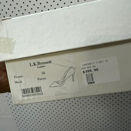 LK BENNETT / 'floret' stilettos / black patent leather / 38 (3919745898731833829)